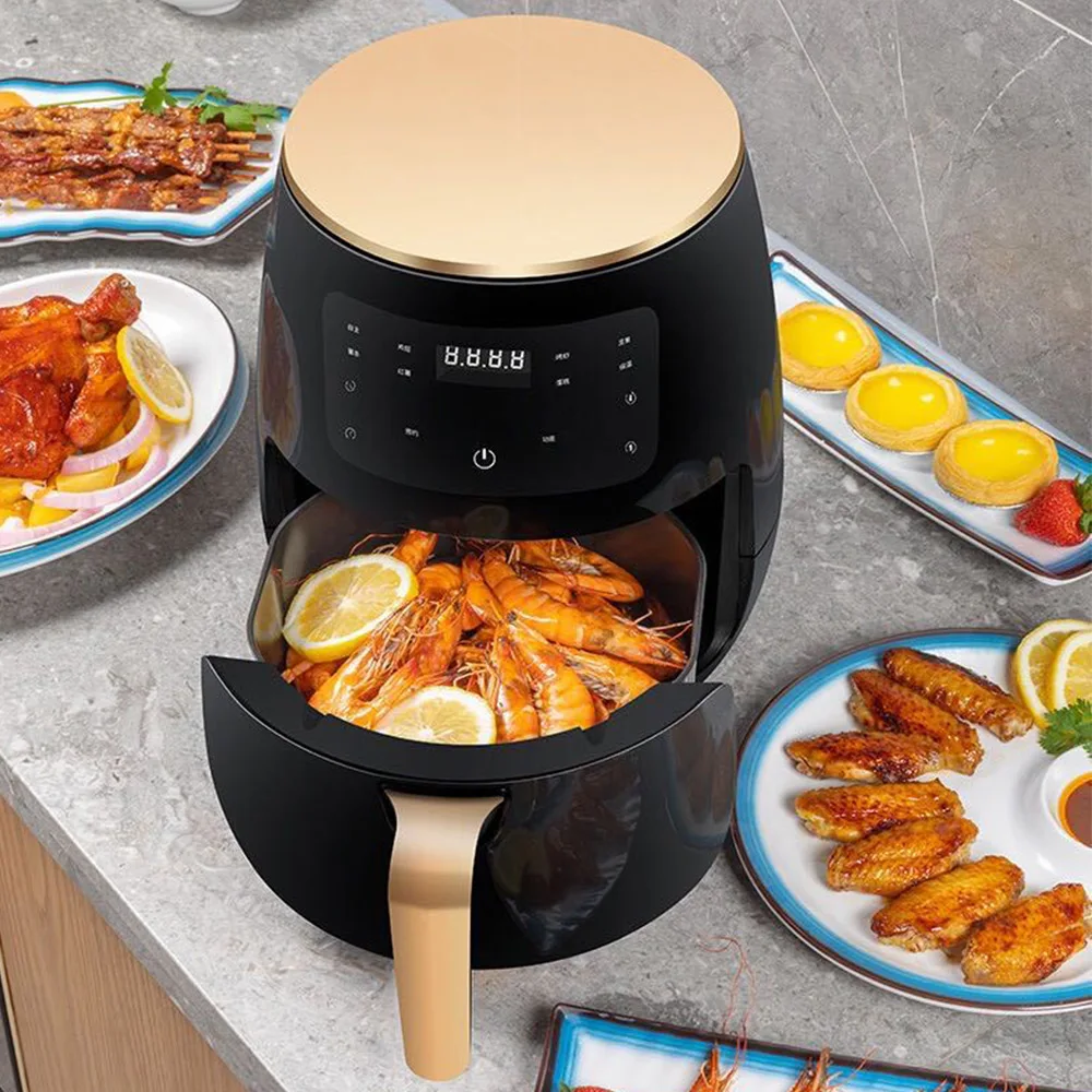 Electric Air Fryer  Without Oil Automatic Electric Frying Machine Touch Screen Non-oily Smoke Baking Fries Machine