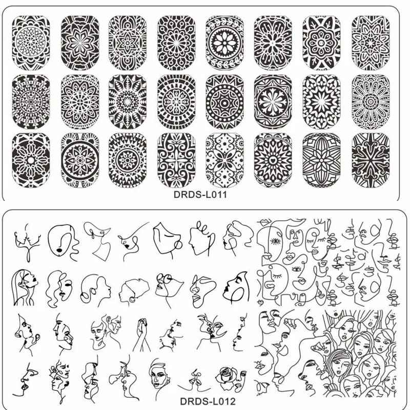 DRDS-12 * 6Cm Templates Platen Afbeelding Stempelen Plaat Ontwerp Bladeren Bloem Stripeflower Dier Temperatuur Stempel Nail Art Template * 1