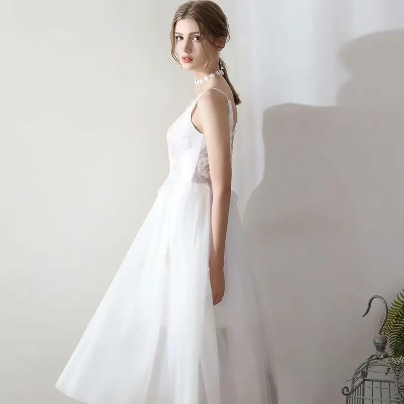 Dress Свадебные платья Wedding Party Dress Lace Robe De Soiree  Elegant Spaghetti Dress for Wedding Party 2021 Spring