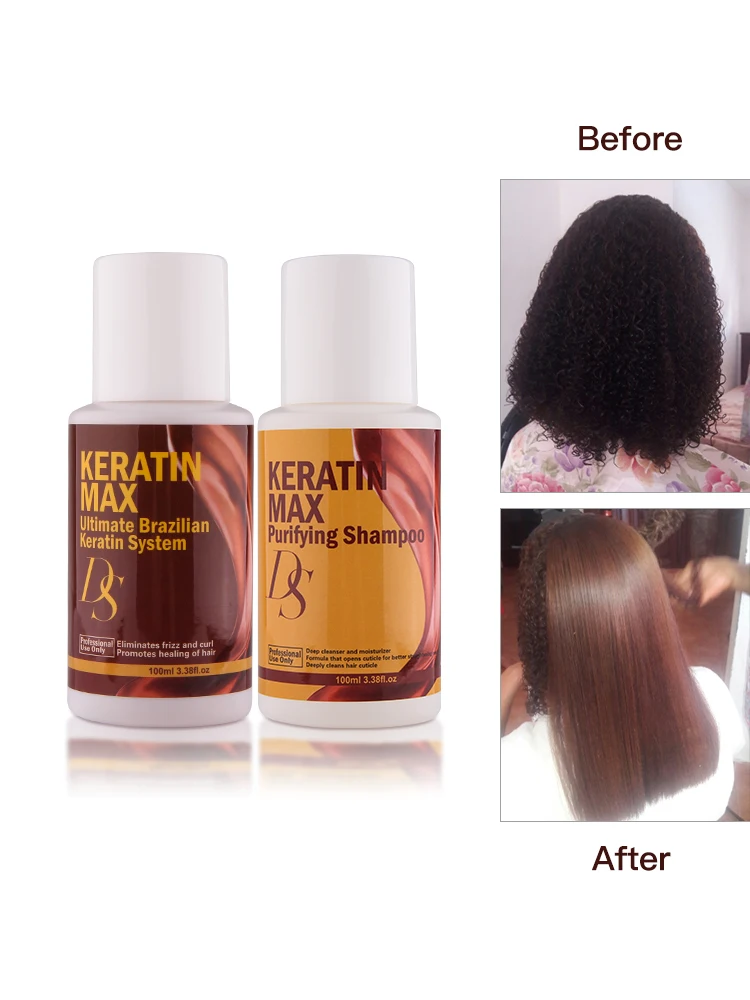 Pralinen brasilia nisches Keratin 100ml Behandlung 4 Formaldehyd Glättung resistente Haar reinigung Shampoo kostenlos Geschenk