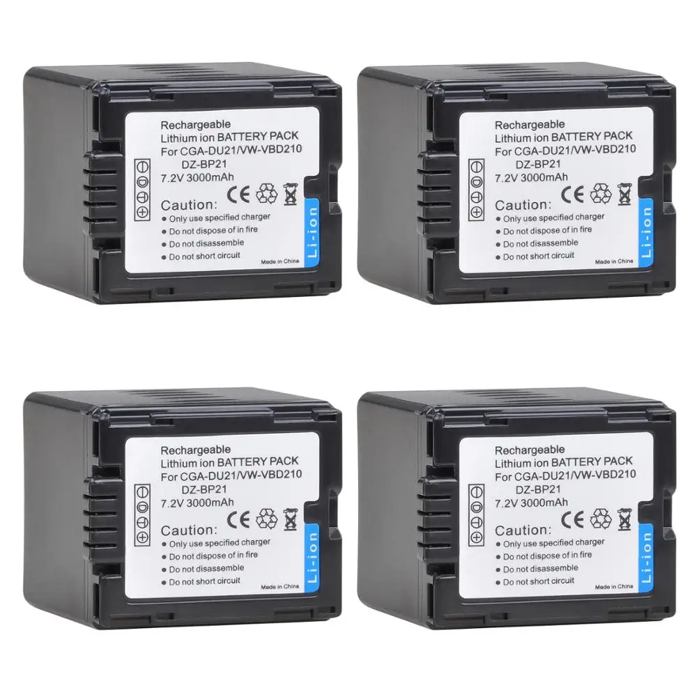 2X3000mAh CGA-DU21 VW-VBD210 DZ-BP21 Bateria do PANASONIC CGR-DU06 DU07 DU14 NV-GS10 CGA-DU12 GS100K GS17E + Ładowarka