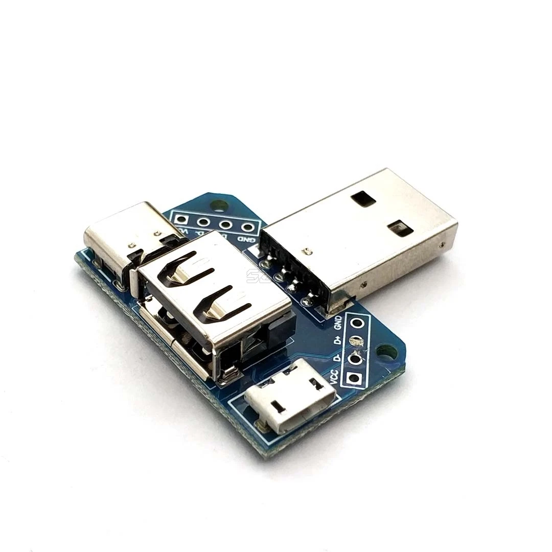 DC 5V 2.54 Mm Loại-C Bộ Chuyển Đổi USB Chuẩn Nữ Đến Nam Sang Micro USB 4P Giao Diện Chuyển Đổi Nhà Ga Adapter Ban