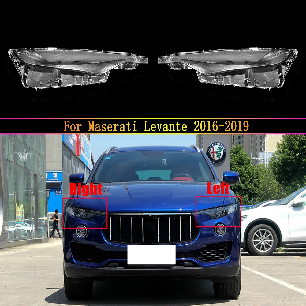 For Maserati Levante 2016 2017 2018 2019 2020 Headlights Shade Transparent Mask Cover Lens Lampshdade Headlamp Shell Plexiglass