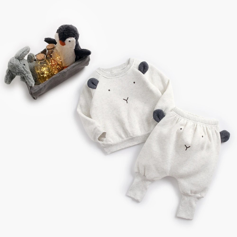 Sanlutoz Warm Cute Animal Winter Baby Clothing Sets Cotton Long Sleeve Tops + Long Pants 2pcs