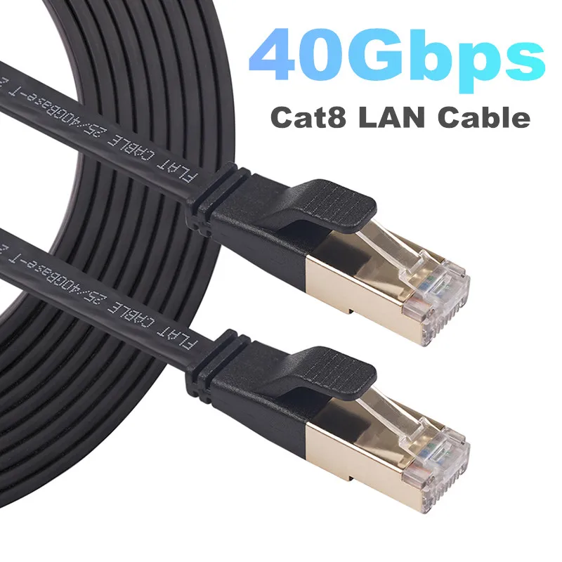 Cabo de rede ethernet sftp, cabo catcat8 banhado a ouro, para modem e computador