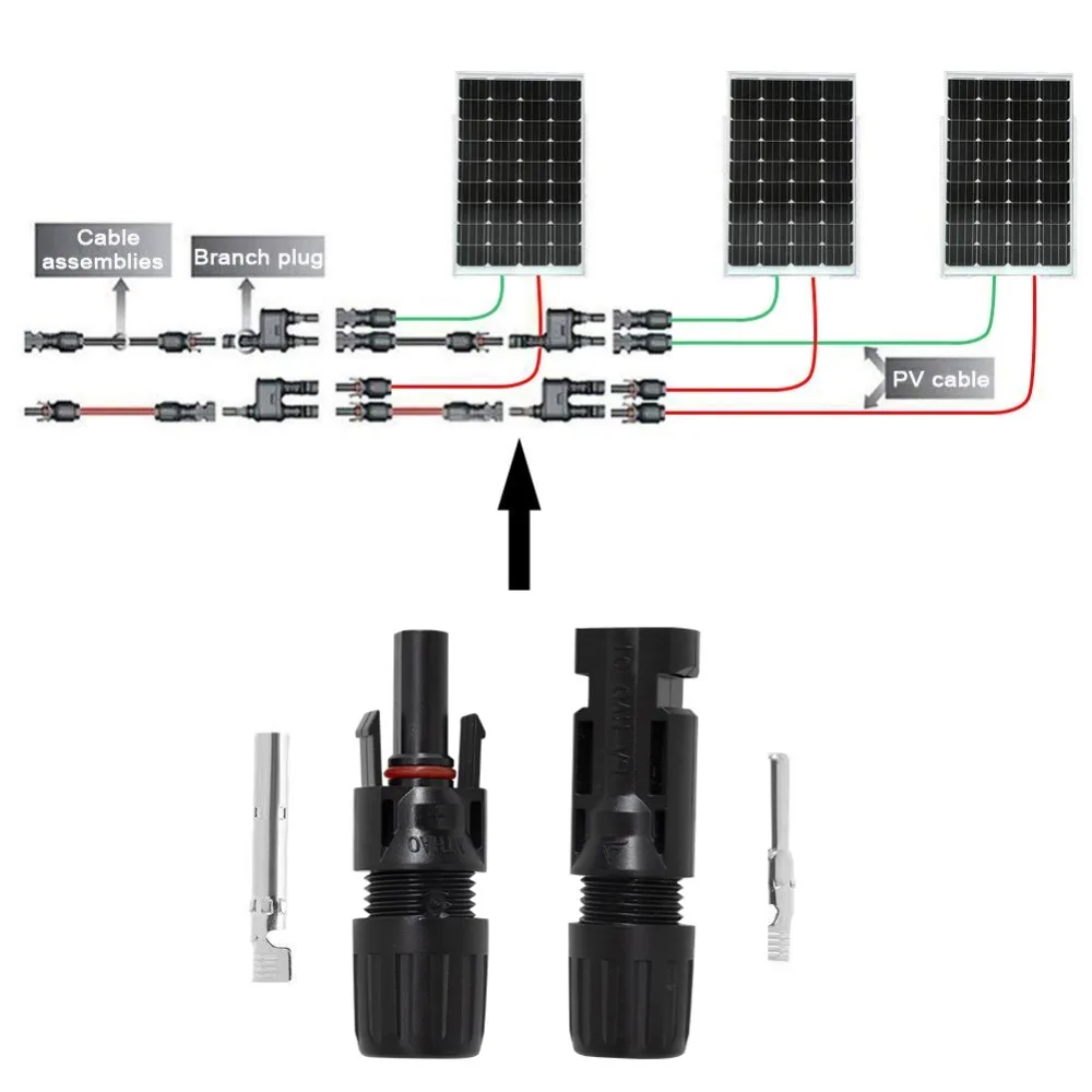 PowMr 10/20 Pairs Solar Panel Connector Male and Female+1pair Spanner Fit For Solar Cable Cross Sections 2.5mm2~6.0mm2 IP67 New