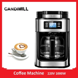 CANDIMILL Bean Powder Dual-use Small Coffee Machine Coffee Maker  Home Bean Grinder Fresh Grinding American Espresso Coffee