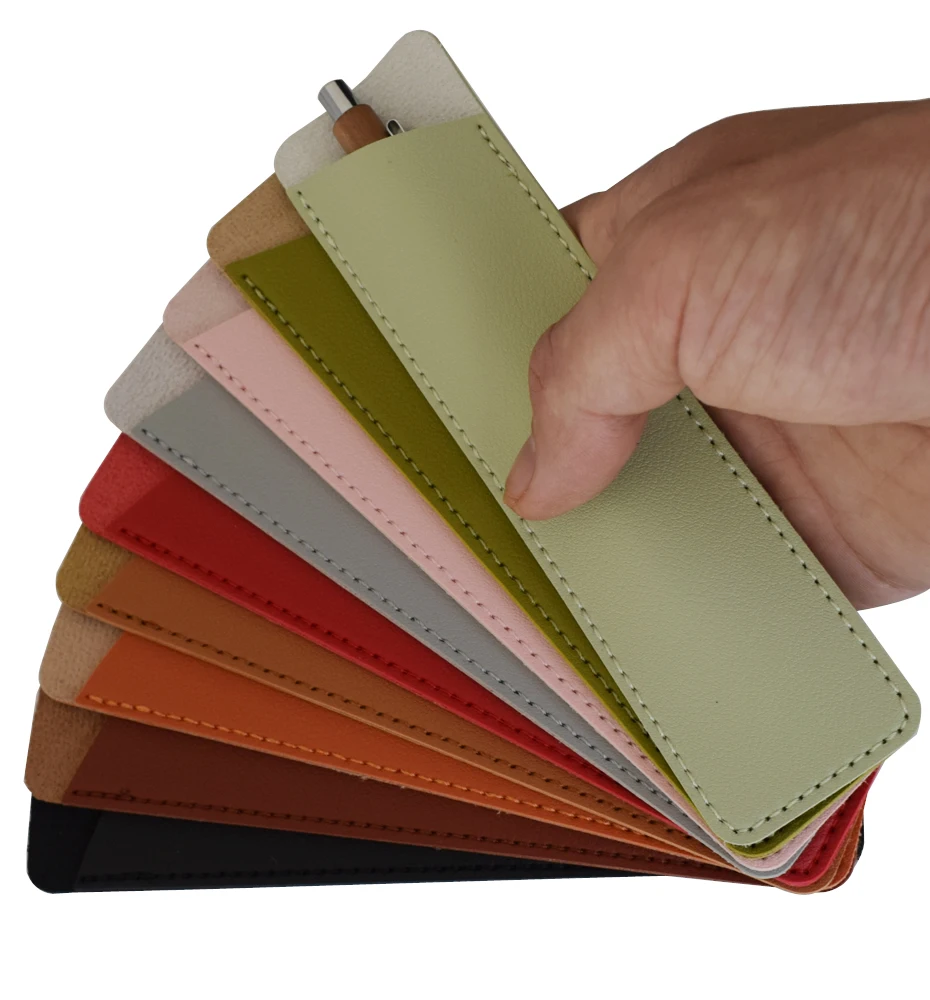 PU Leder Stift Schutz Abdeckung Halter Weiche Bleistift Fall Schreiben Materialien Pencilcase Schreibwaren Büro Schule Liefert Geschenk – Detail 3