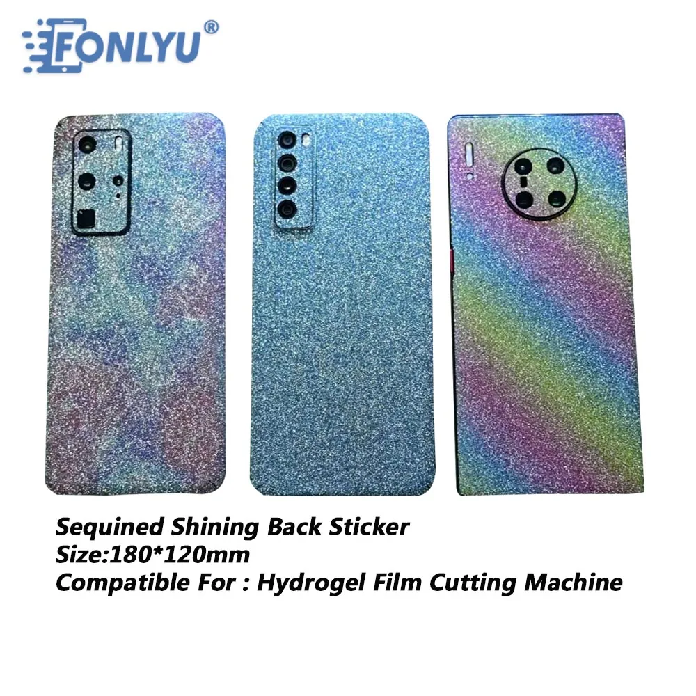 FONLYU Luxury Glitter Bling Phone Stickers For iPhone 11 Pro Max 13 Back Skins Sticker Protector For Film Cutting Machine Cutter