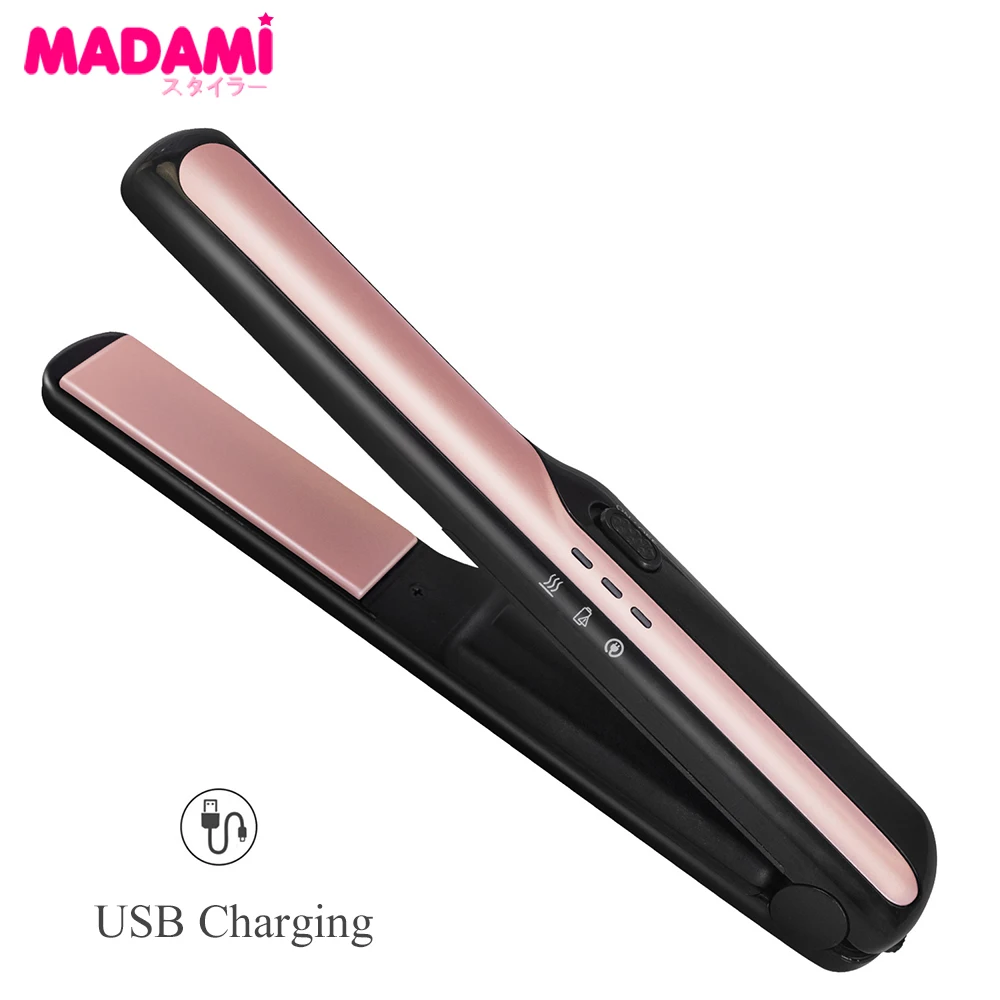 

USB Wireless Hair Straightener Portable Mini Flat Iron Cordless Hair Straightening Irons Travel Home Use Curler Styling Tools