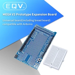 EQV MEGA 2560 R3 Proto Prototype Shield V3.0 Expansion Development Board + Mini PCB Breadboard 170 Tie Points for arduino DIY