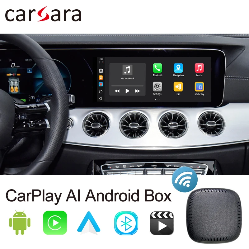 CarPlay Ai Box Android Adapter Apple Car Play Wireless Android Auto Interface Box 4G LTE for Car with Factory OEM Wired CarPlay