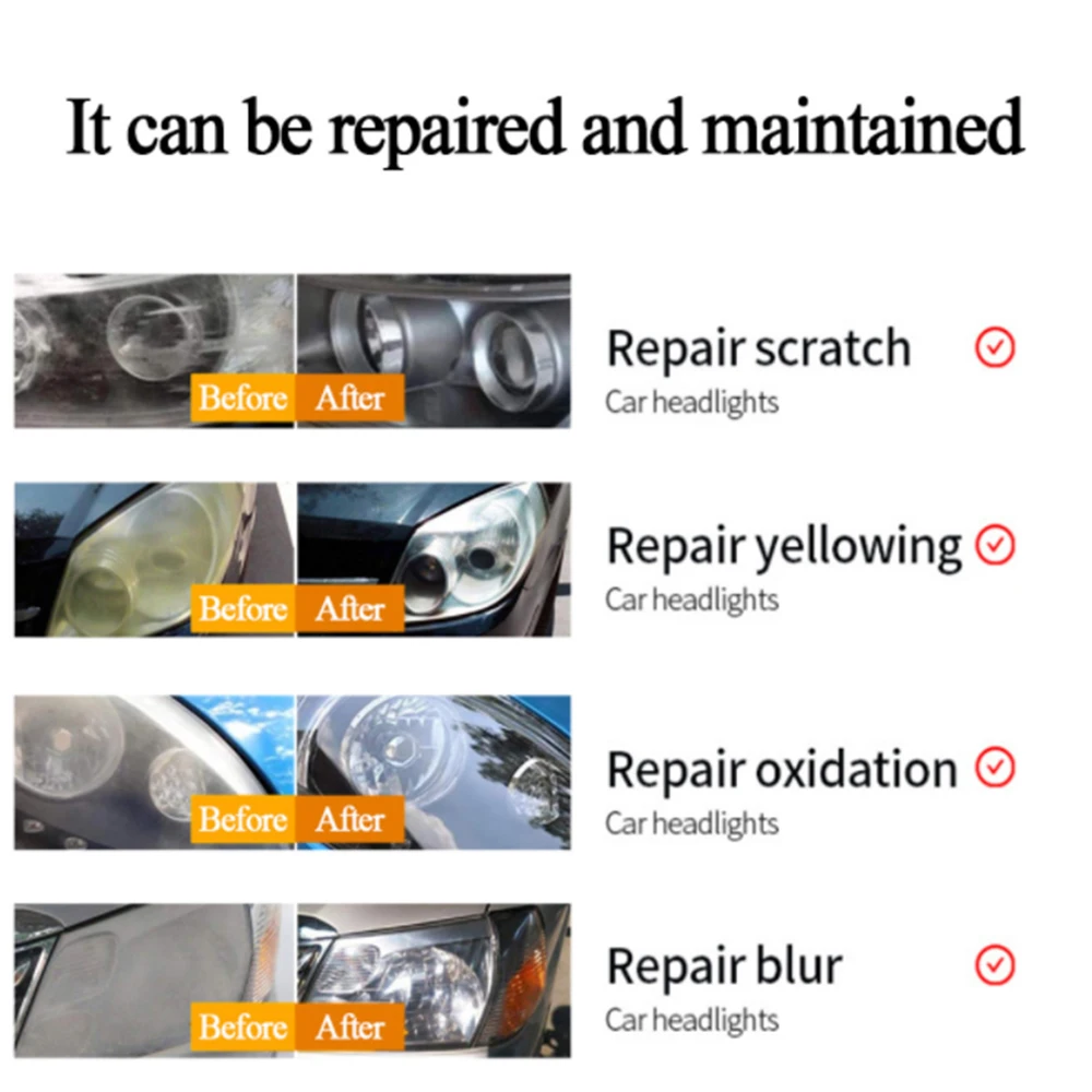 

Car Light Repair Agent Auto Headlight Repair Fluid Scratch Remove Refurbishment Coating Oxidation Repair Polishing