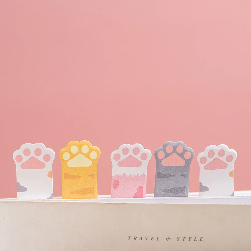 Cute Cat Paw Sticky Notes Memo Pad diario fiocchi fissi Scrapbook indice segnalibri decorativi Kawaii N Times Sticky