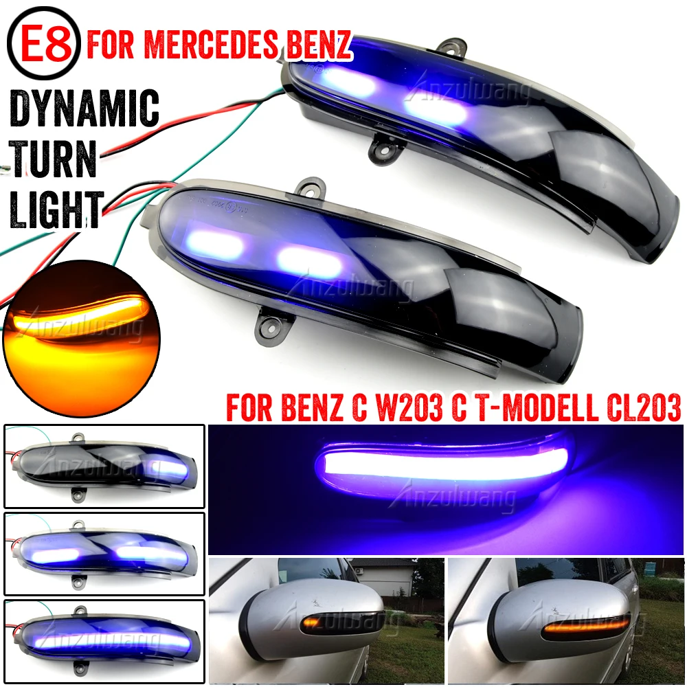 

LED Dynamic Turn Signal Light Side Mirror Indicator Blinker For Mercedes Benz C Class W203 S203 CL203 2001-2007 C240 C350 C320