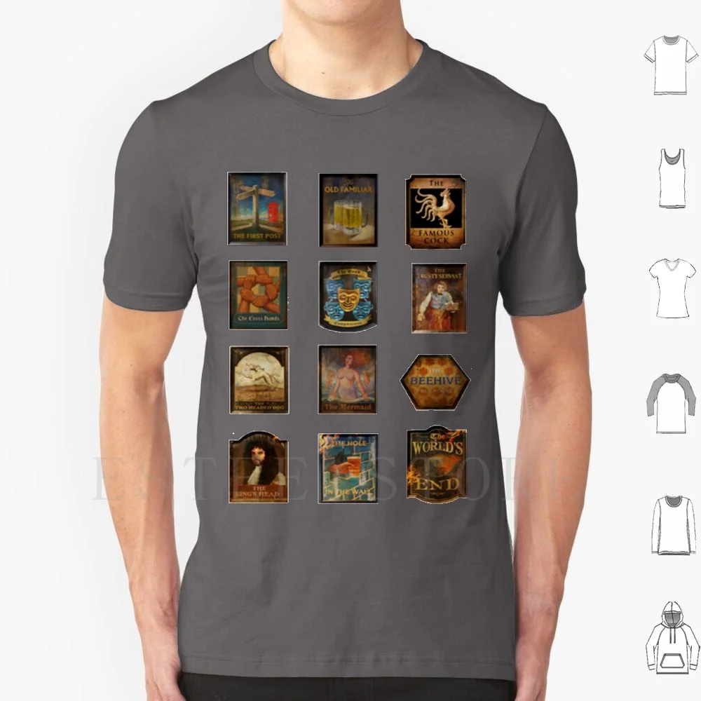 Camiseta de algodón para hombre, 12 pubs, 6xl, The Worlds End Cornetto Trilogy The Cornetto Trilogy Edgar Wright Simon Pegg Nick Frost Gary