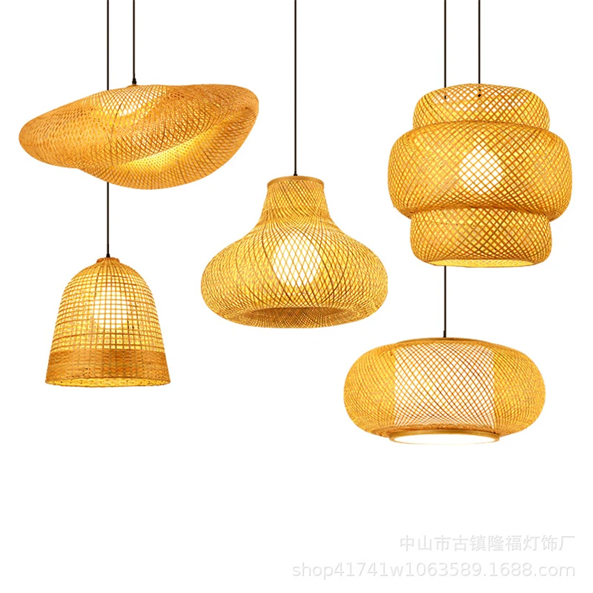 

Bamboo lamp Chinese hand-made pendant lights hollow bird nest lamps restaurant Southeast Asian tea room hanging light fixtures