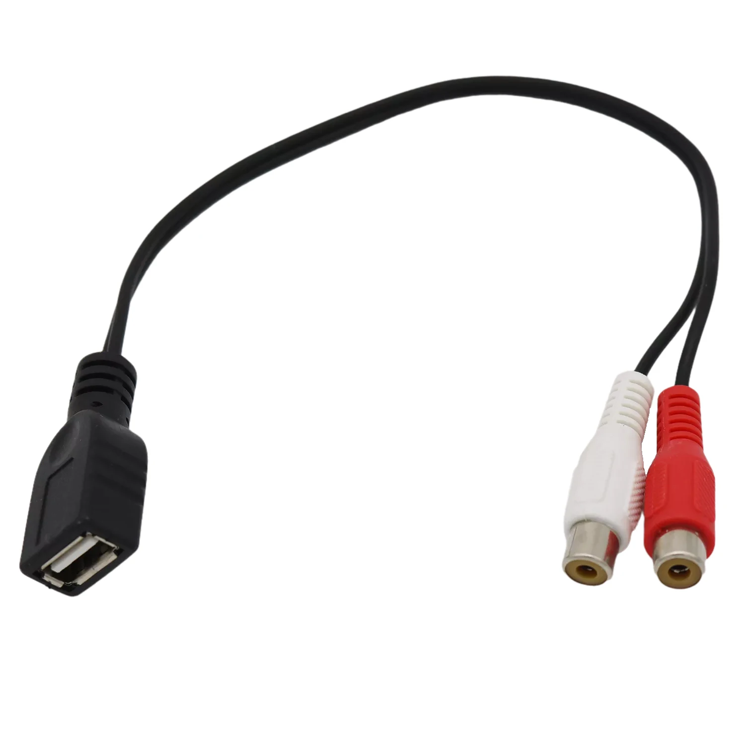 USB 2.0 A żeński na 2x RCA Phono żeński Splitter Audio wideo AV PC TV Aux kompozytowy konwerter kabel Adapter przewód