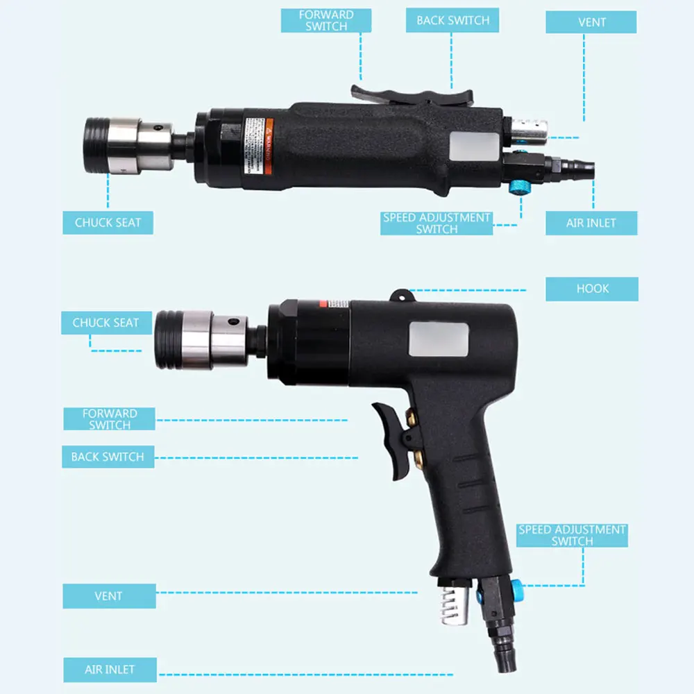 Pneumatic Tapping Machine Hand-Held Vertical Gun Type Rewinding Machine Pneumatic Motor Moving Along The Threading Machine