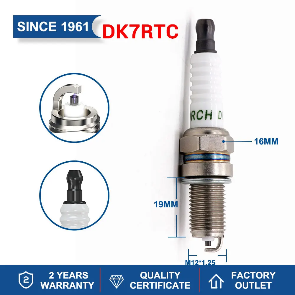 Original TORCH Candles Spark Plug L7RTC DK7RTC B7RTC-9 B8RC E6TC E7C A7RTC KH5RTI-11 A7RTI B7RTI Replacement for DENSO