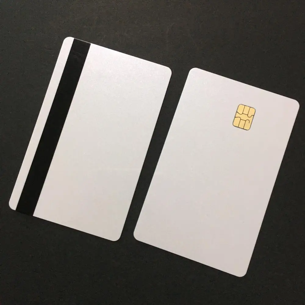 20pcs  SLE4442 with Small HiCO Magstripe Pearl White Shines Smart Card PVC Card