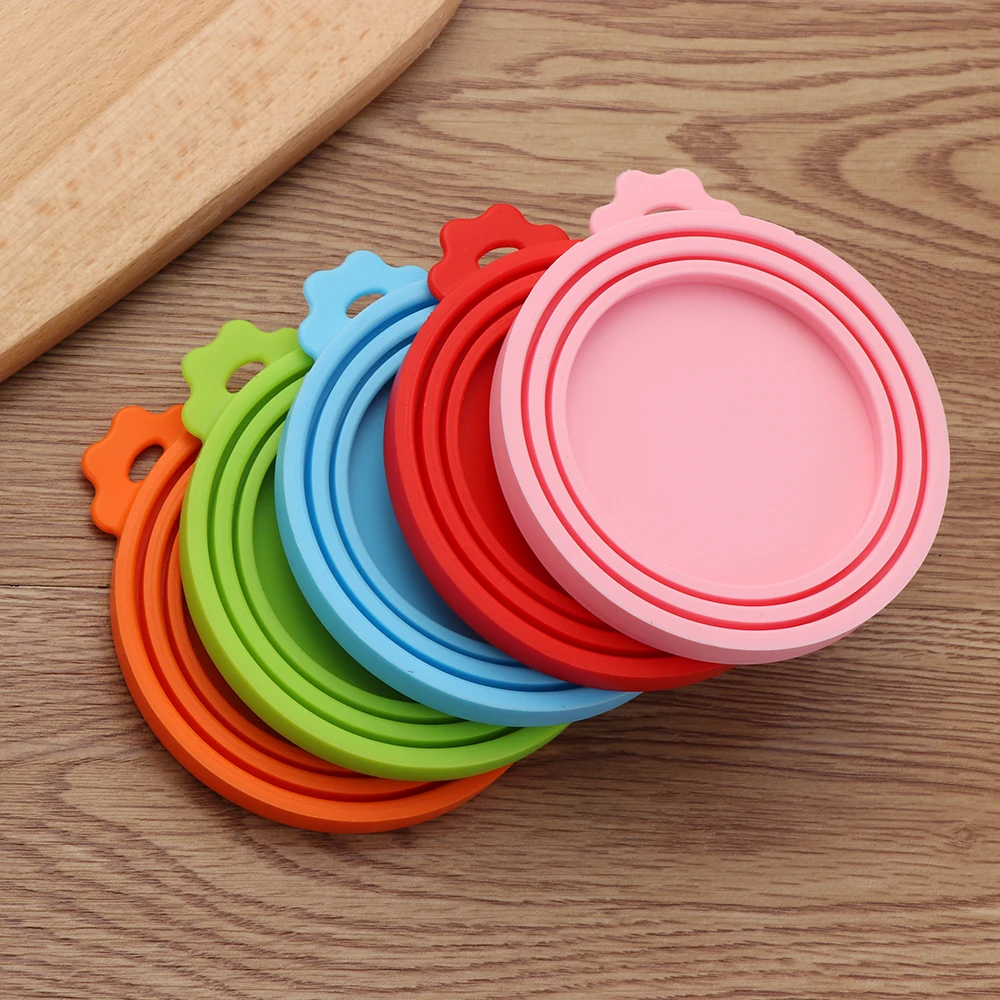 3In1 Reusable Silicone Canned Lid Sealed Feeder Food Tin Box Cover Lid for Dog Cat Storage Top Cap Keep Fresh Pet Kitchen Supply