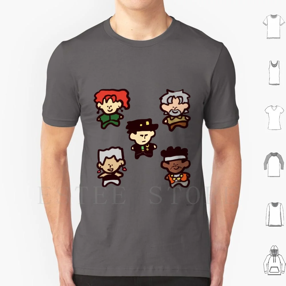 Micro T Shirt Men Cotton 6xl Bizzare Adventure Jjba Jotaro Kujo Kakyoin Noriyaki Jean Pierre Polnareff Joseph Joestar Muhammed