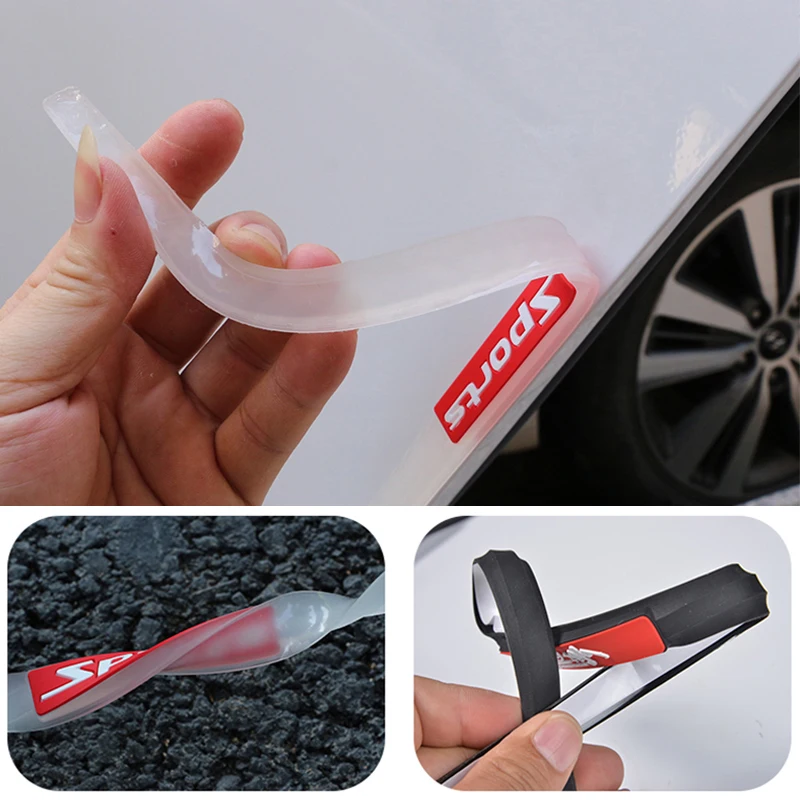 Universal Car Door Edge Protection Strips Rearview Mirror Protector Rubber Front Rear Bumper Protector Guard Scratch White Black