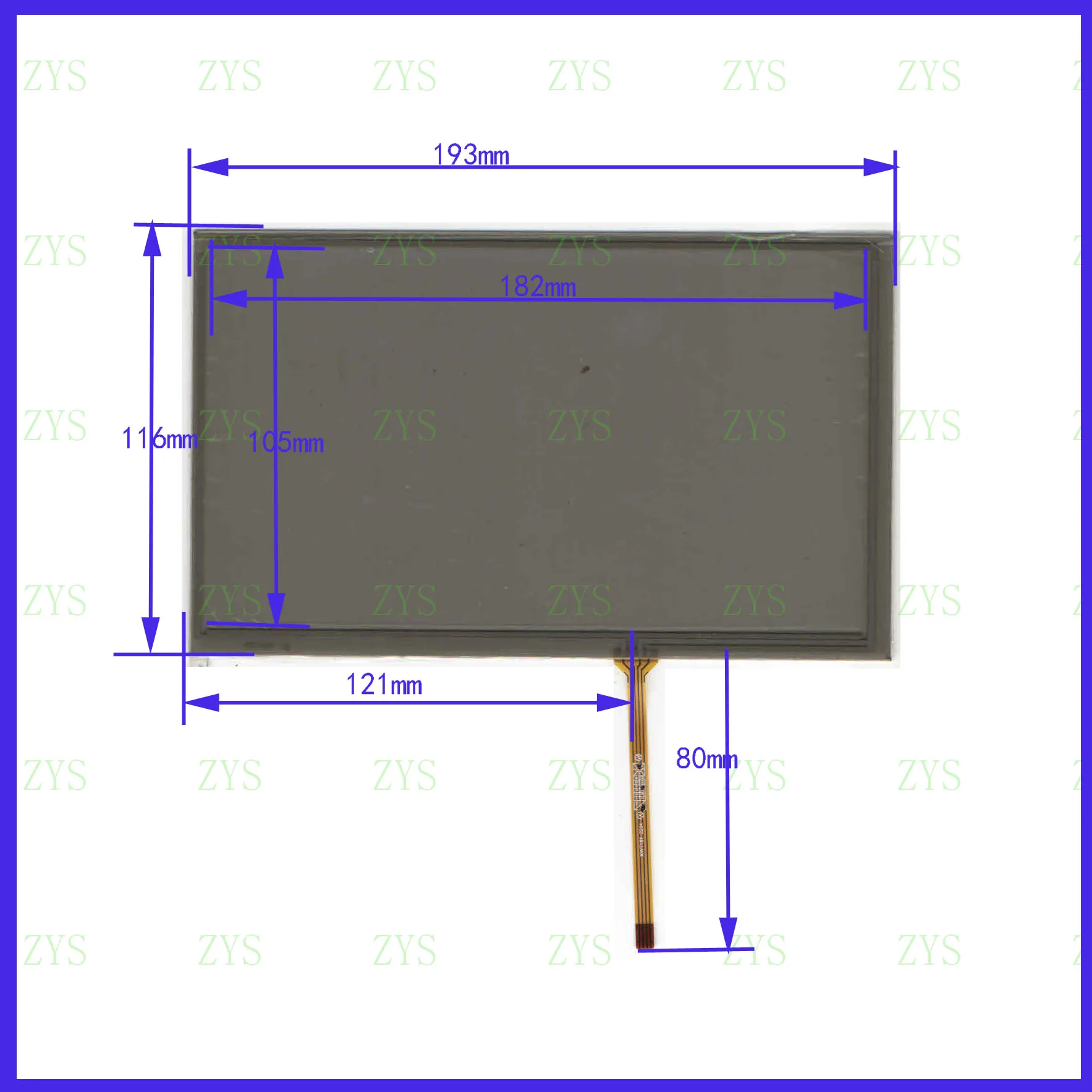 

ZhiYuSun XWT1456 193mm*116mm 8inch 4-wire resistive touch panel for Car DVD, 193*116 GPS Navigator screen XWT 1456