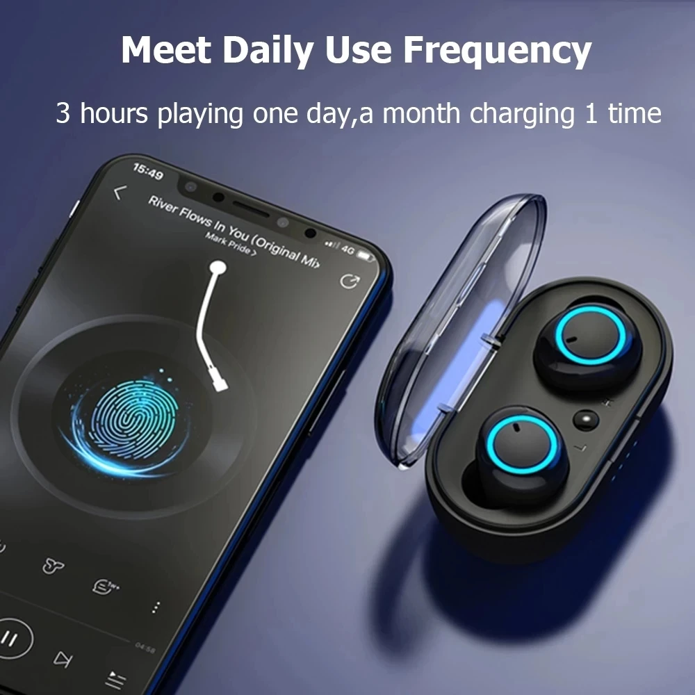 Y50 Bluetooth Earphone TWS Wireless 5.0 Stereo Headphone Earphones Earbuds Stereo Gaming Headset With Charging Box for All Phone