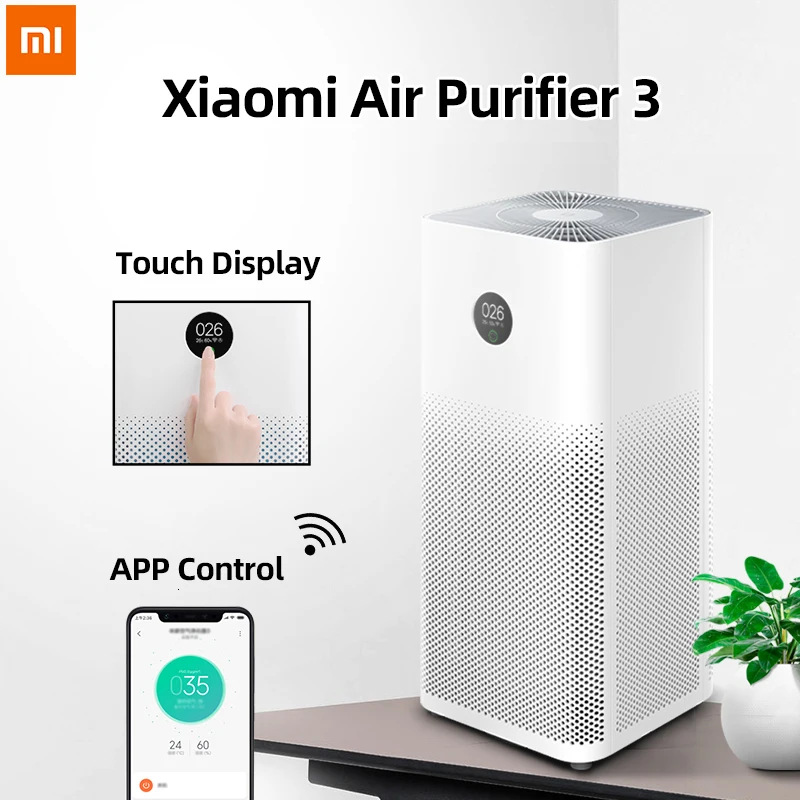 Xiaomi Mi Air Purifier 3 MIJIA Formaldehyde Cleanner Automatic Home Air Fresher Smoke Detector Hepa Filter APP Remote Control