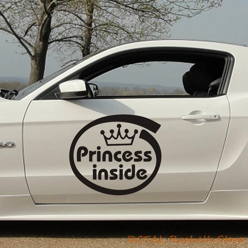 Princess Inside  Decal Fuel Tank Cover Door Window Trunk Motorcycle Helmet for Volkswagen VW Golf Polo SUV