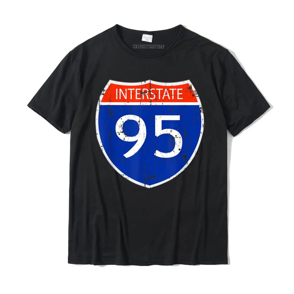 

Interstate 95 Road Street Sign Funny Sarcastic T-Shirt Men Plain Custom Tops Tees Cotton Tshirts Summer