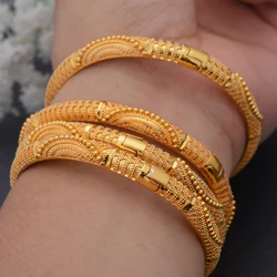 24K Bangles Dubai Gold Color Bransoletki ślubne dla kobiet Mężczyźni Saudi Arab Bransoletki i bransoletki Biżuteria