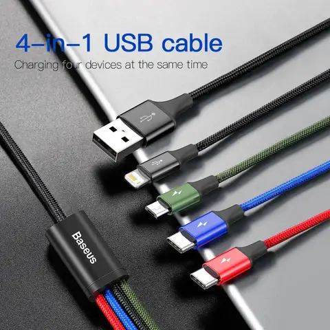 USB-кабель Baseus 3 в 1 для iPhone и Android — фото устройства