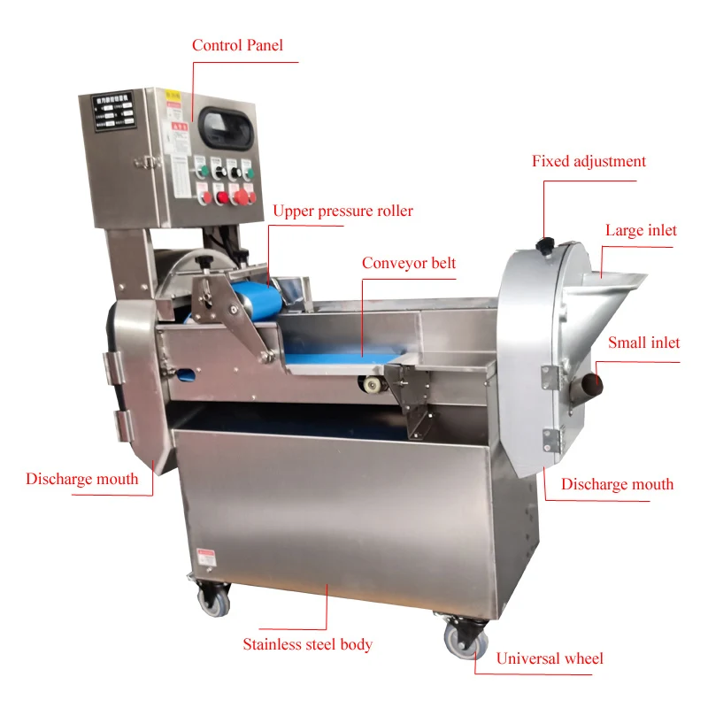 Commercial Vegetable Cutting Machine Automatic Food Cutter Double Head Dicing Vegetable Slice Machine