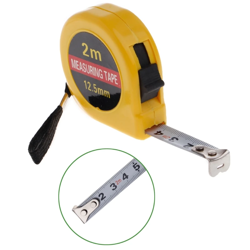 2m Tape MeasureMetric Steel Measuring Ruler Distance Measuring Tool Pocket Ruler Tool Sewing Cloth Metric Tailor Measuring Tools