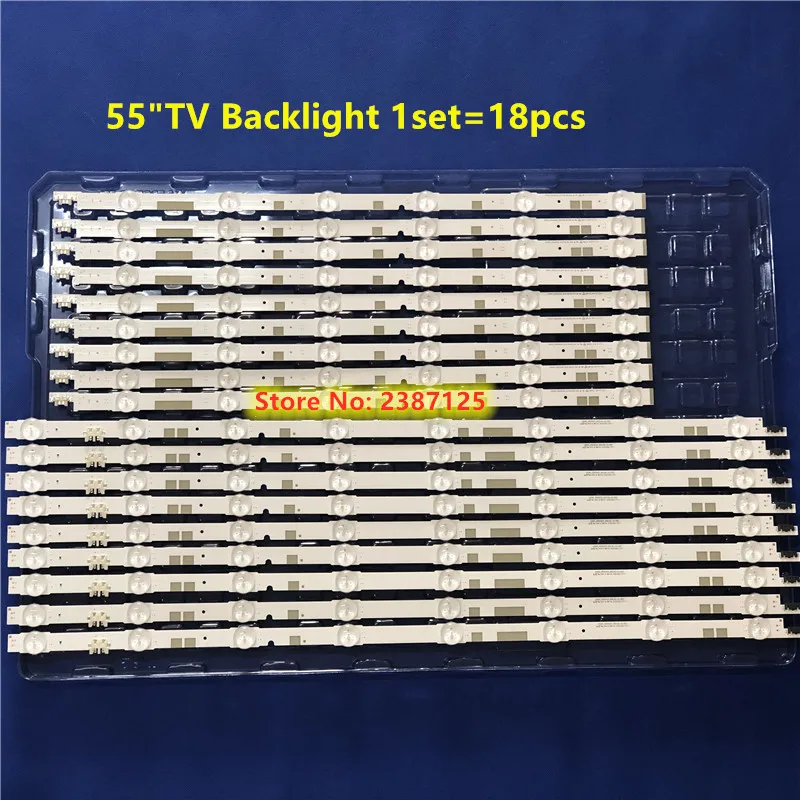 

18PCS LED Strip For V5DR_550SCA_R0 V5DR_550SCB_R0 For UE55JU6800 UE55JU6850U UE55JU6870 UE55JU6872 UE55JU6875U UN55JS7250