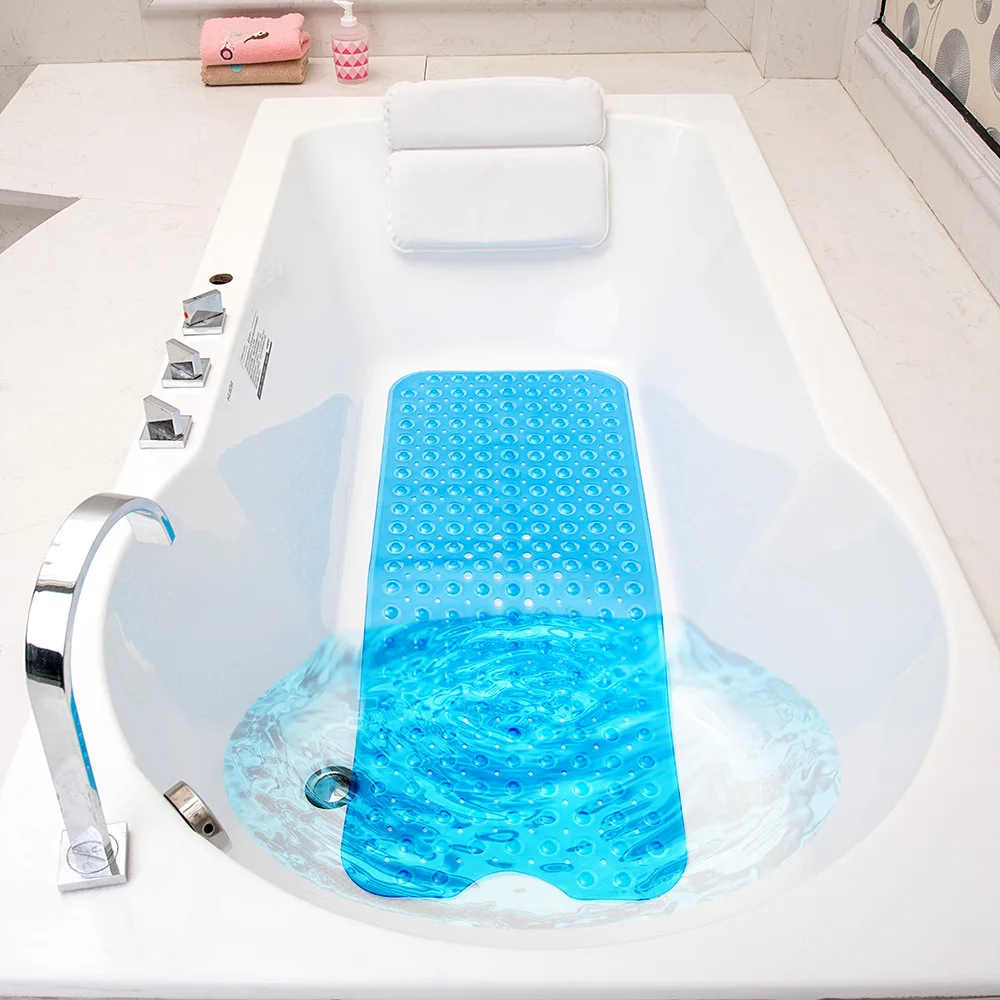 Rectangle 40x100 PVC Anti-Slip Bathtub Mat Bathroom Massage Shower Mat Suction Cup Waterproof Floor Mat Kids/Elderly/Disabled