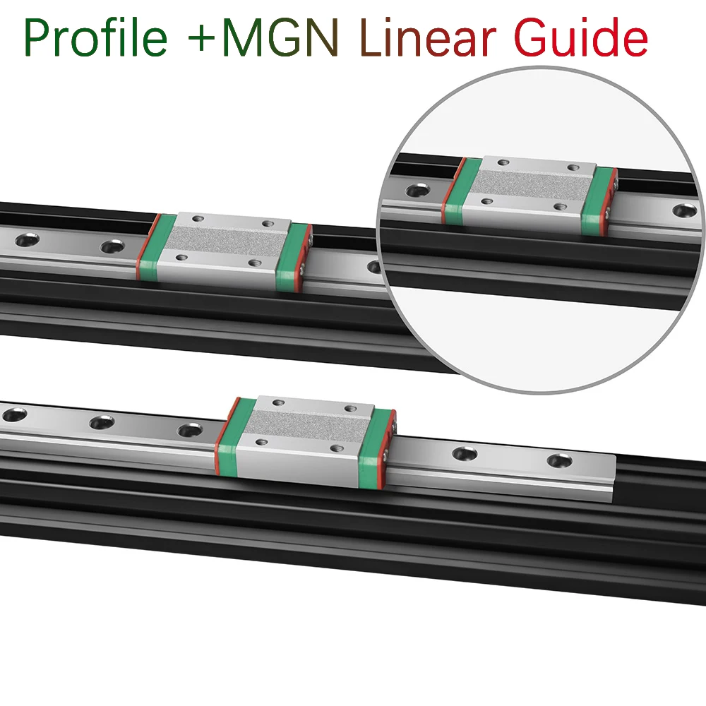 

2040 V-Slot Black Aluminum Profile +MGN 12C 12H linear guide 200-500mm for CNC laser engraving machine 3D printer Slider