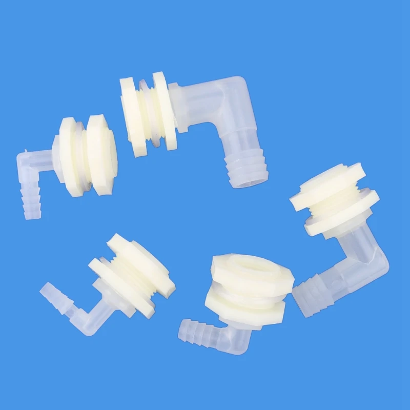 1 Set ABS 6.4~20mm Elbow Water Tank Connector Aquarium Bulkhead Joint Garden Irrigation Hose Water Pipe 90 Degree Adapter