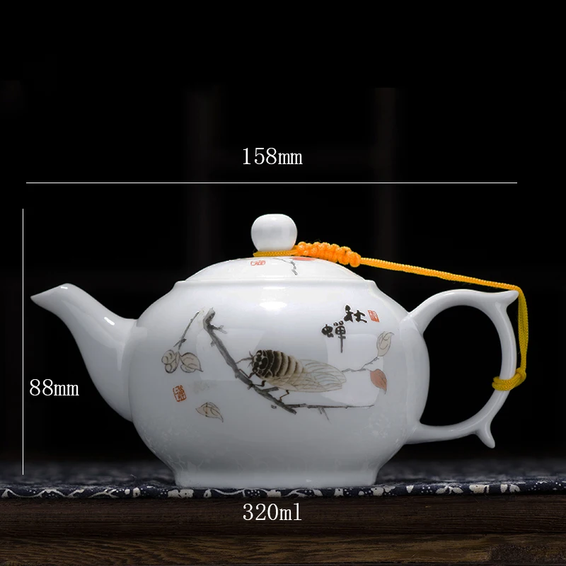 China  Blue and white thin porcelain teapot High capacity 320ML 1L Ceramic tea pot traditional chinese tea set