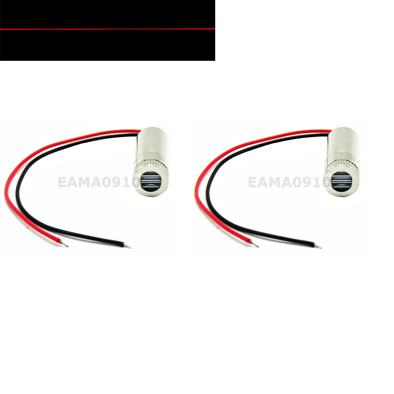 2pcs Focusable 650nm 5mW 12x35 Line 120° 3-5V Red Laser Diode Module w /Driver in