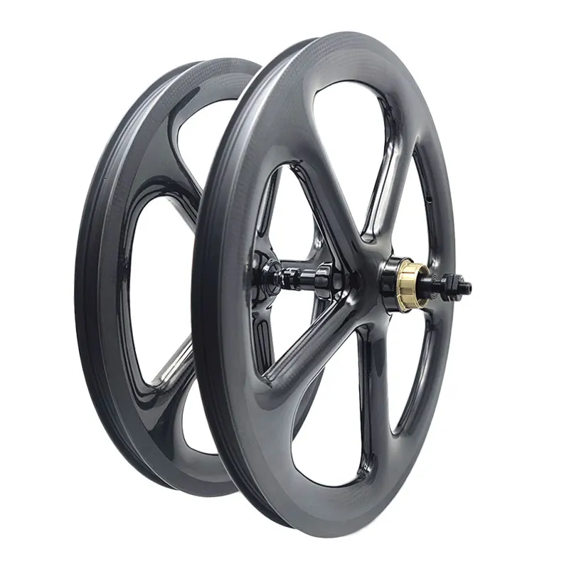 5spokes Carbon Wheelset V Brake 74/112mm Hubsmith Hub 355 Bicycle Wheel High Quality Light Weight For Brompton Folding Bike