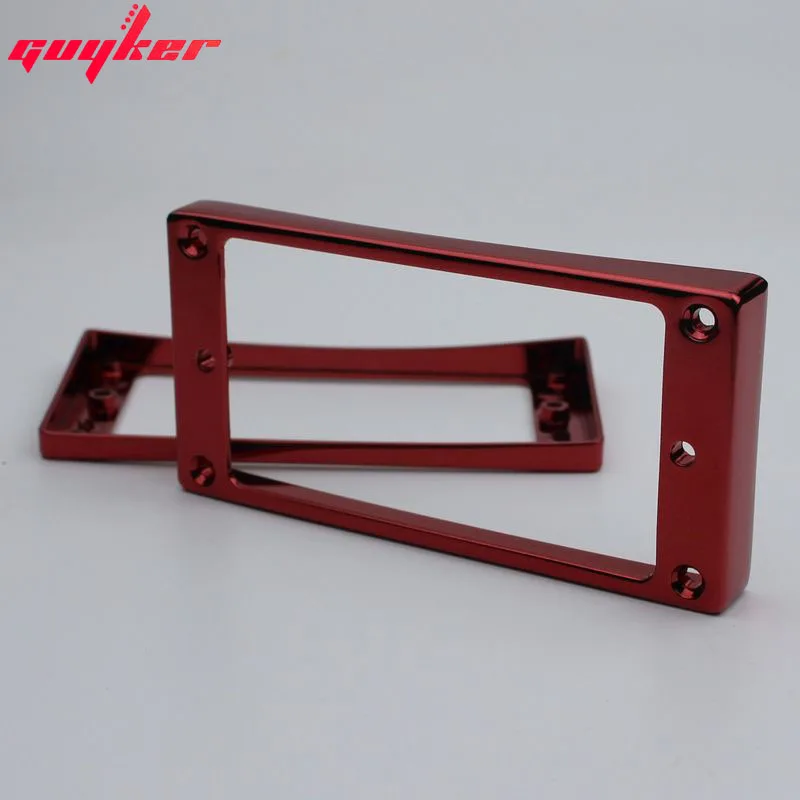 2Pcs Red Pickup Mounting Rings for Humbucker Metal Bridge and Neck Pickups Cover Frame Curved Set Replacement Electric Guitar