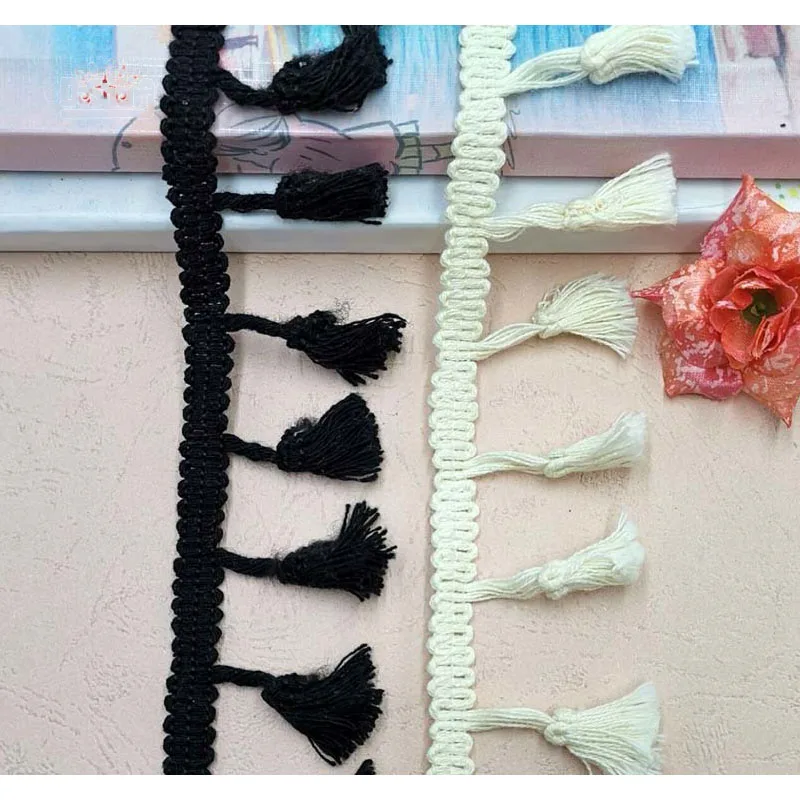 5yards 4.0cm Cotton Fringe Lace Quality Tassel Trimming colorful Ribbon Garment Sewing Accessory Curtain Decorative