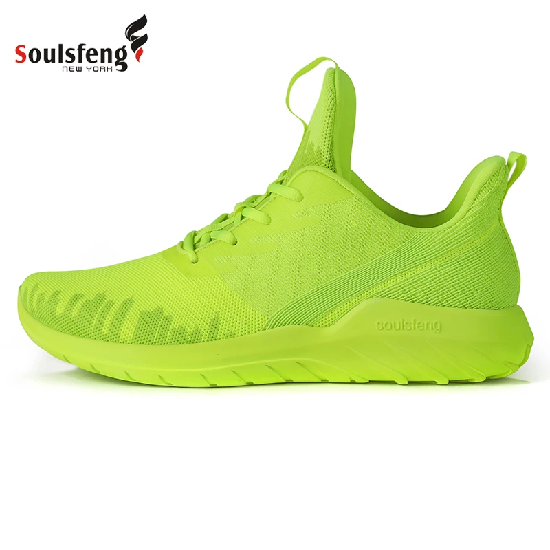 

Soulsfeng Men Running Shoes Breathable Athletic West Bay Design Green Sports Training Shoes Sneakers Outdoor Jogging Shoes Women