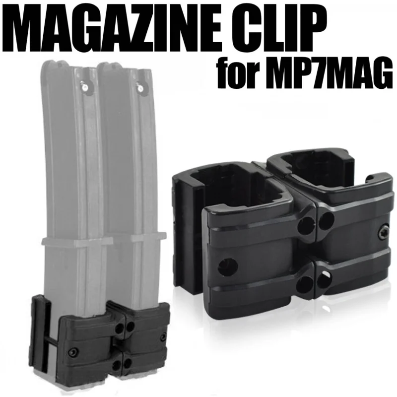 Tactical Airsoft MP7 Double Magazine Clip Maglink Coupler Gun Magazine Parallel Connector Hunting Accessories