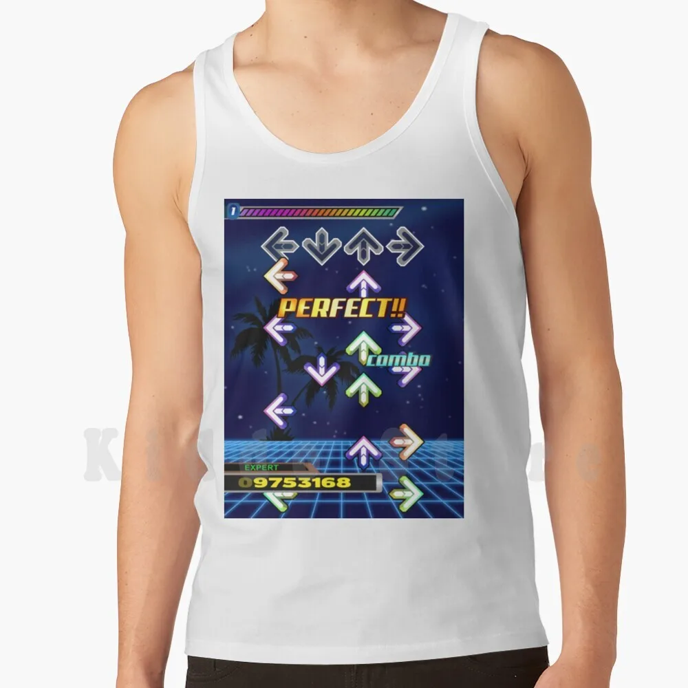 Dance Dance Revolution Tank Tops Vest Sleeveless Dance Revolution Retro Games Video Games Colorful Neon Colors Perfect