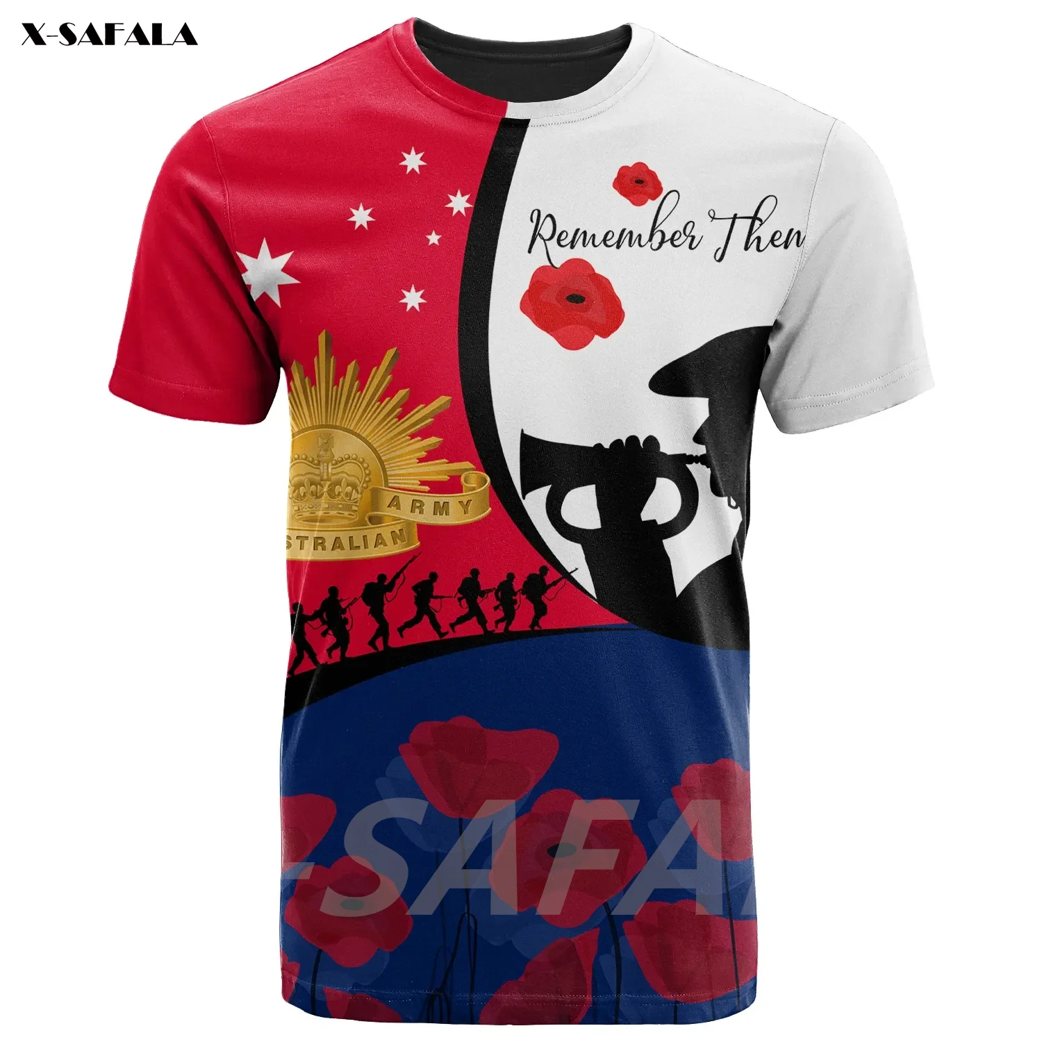 WE WILL REMEMBER 2022 Anzac Australia Aboriginal 3D Printed High Quality 2 Milk Fiber T-shirt Round Neck Men Female Casual Tops